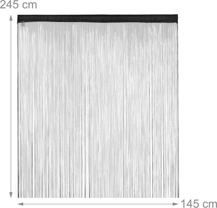 Image du produit Relaxdays Rideau fils noir (145 x 245 cm)