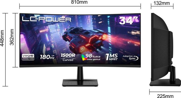 Actual product image LC-Power Monitor LC-M34QC (3440 x 1440 pixels, 34")