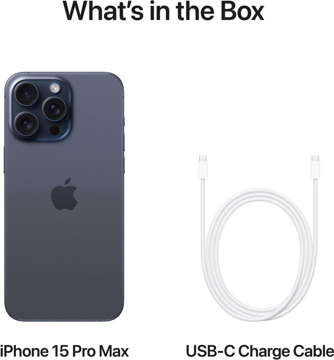 Productafbeelding Apple iPhone 15 Pro Max (256 GB, Blauw titanium, 6.70", SIM + eSIM, 5G)