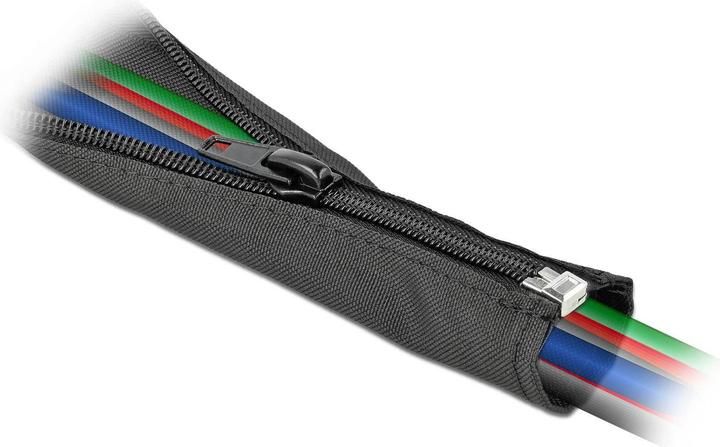 Actual product image Delock Cable conduit 1 m x 35 mm, with zipper Black (Cable conduit, 100 cm)
