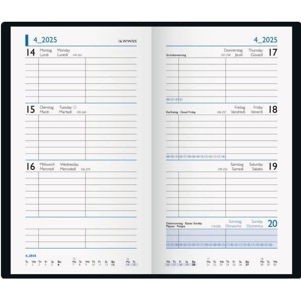 Thumbnail - Baier & Schneider, Agenda, Brunnen 1075615025 Taschenkalender Modell 756 (2025) 'Botanical' 2 Seiten = 1 Woche A6 144 S ...