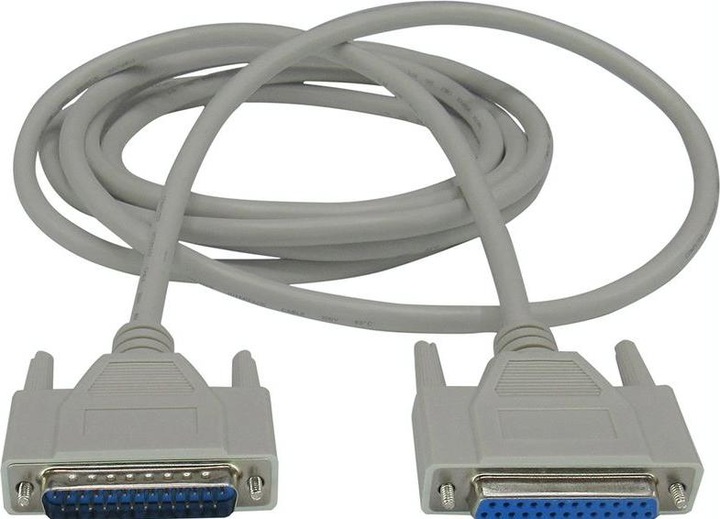 Actual product image RND Electronics Serial cable D-SUB 25-pin male - D-SUB 25-pin female 3m Grey (3 m)