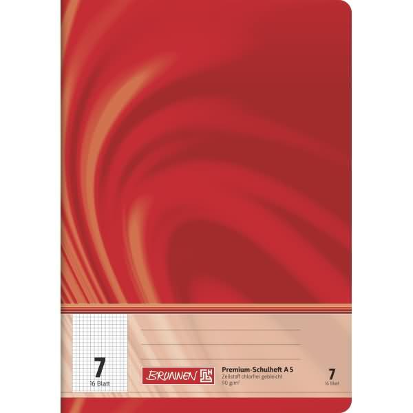 Brunnen, Heft + Block, Schulheft Vivendi Lineatur 7 kariert DIN A5 ohne Rand, 16 Blatt (A5, Kariert)