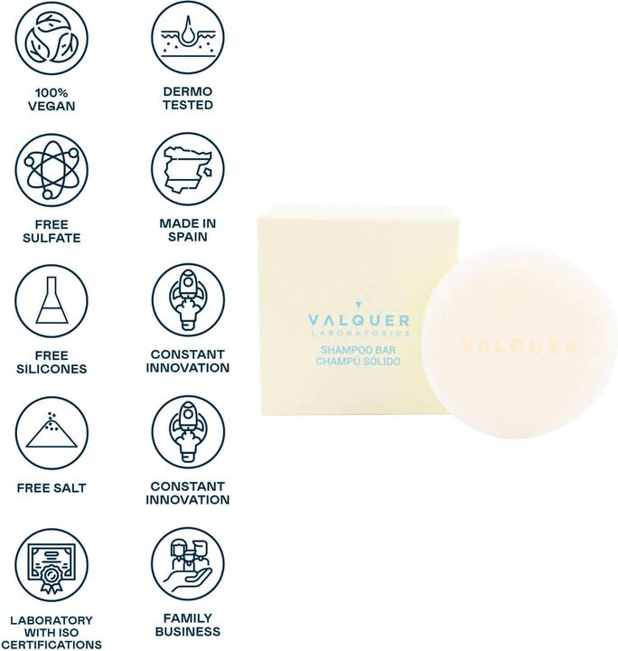Actual product image Valquer Solid Shampoo Pure Sulfate Free Oily Hair 50g (Solid shampoo, 50 g)
