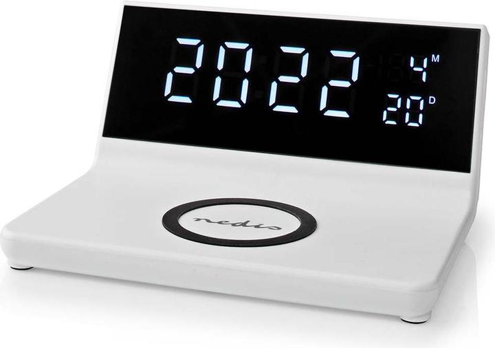 Produktbild Nedis Wecker Kabelloses Ladegreät Qi Zertifiziert 5/7.5/10 / 15 W USB-A Stecker 2 Alarmzeiten Snooze