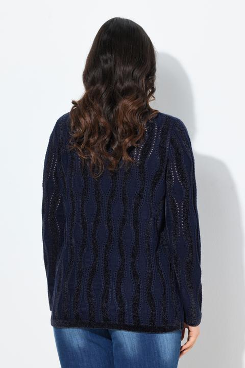 Actual product image Ulla Popken Pullover, Chenillemuster, Stehkragen, Langarm (46, 48)