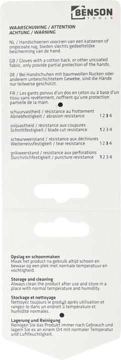 Actual product image Benson Working gloves PU palm white size 9 (9)