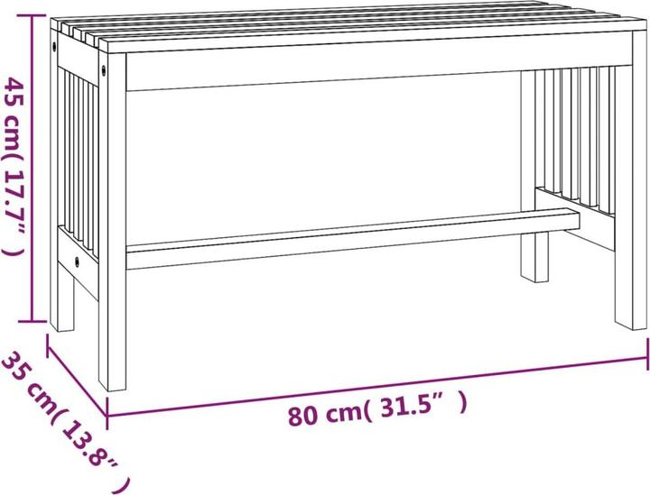 Actual product image vidaXL Garden Bench 80 cm Solid Wood Eucalyptus