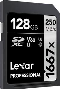 Produktbild Lexar Professional 1667x (128 GB, SDXC, U3, UHS-II)