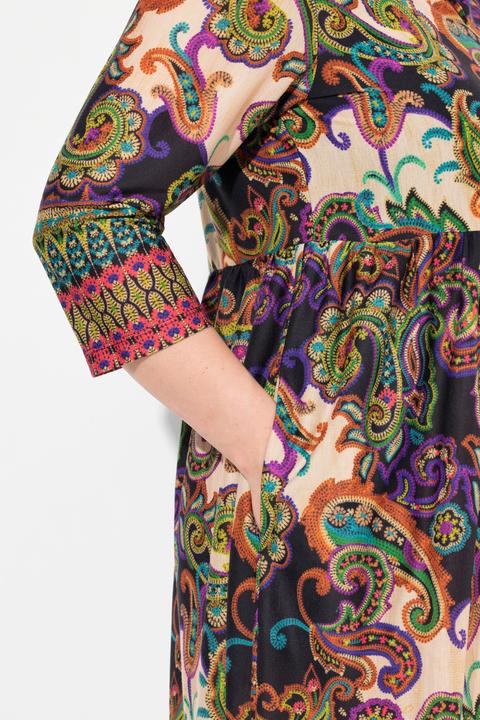 Produktbild Ulla Popken Jersey-Maxikleid, A-Linie, CottonTouch, Alloverdruck (54)