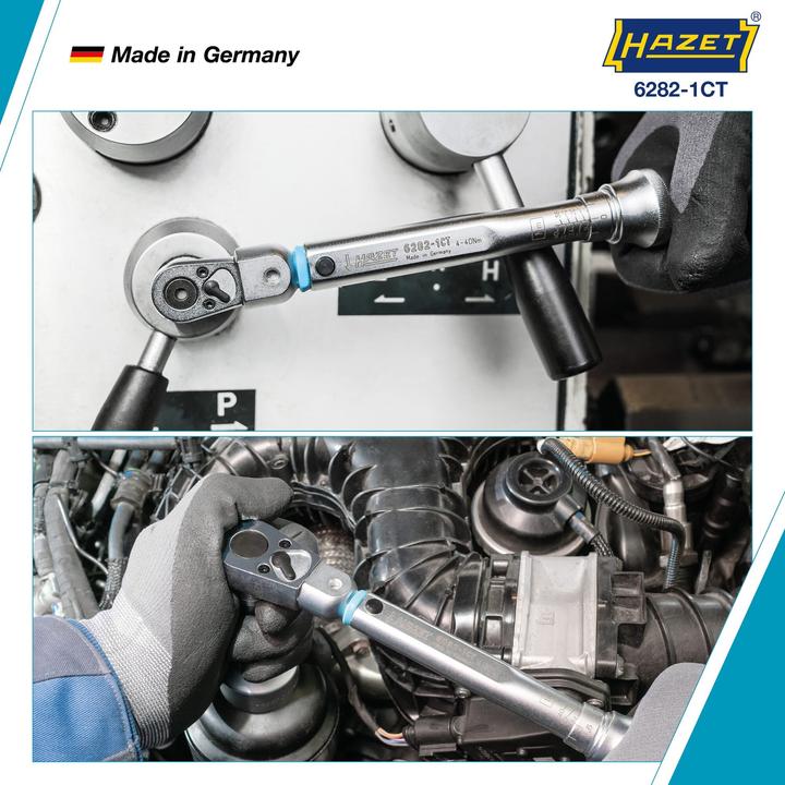 Image du produit HAZET Clé dynamométrique 6282-1CTCAL - Tolérance : 2% - Carré à insérer 9 x 12 mm (4 Nm, 40 Nm)