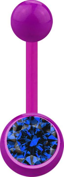 Immagine prodotto Star Piercing Banana viola con sfera e cristallo blu scuro (Materiale sintetico, senza ottone)