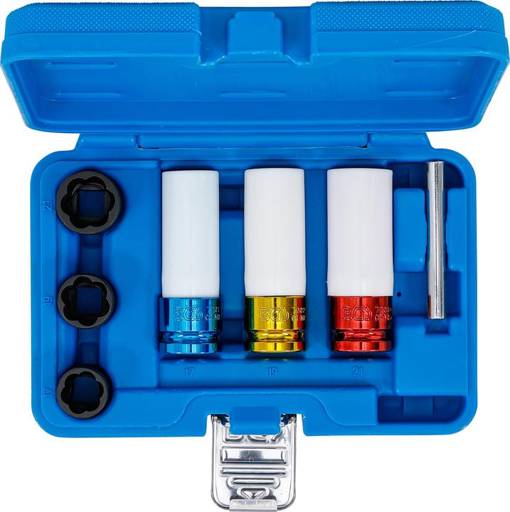Actual product image BGS Power socket and spiral profile socket spanner set | Drive square socket 12.5 mm (1/2") | (12.5 mm)