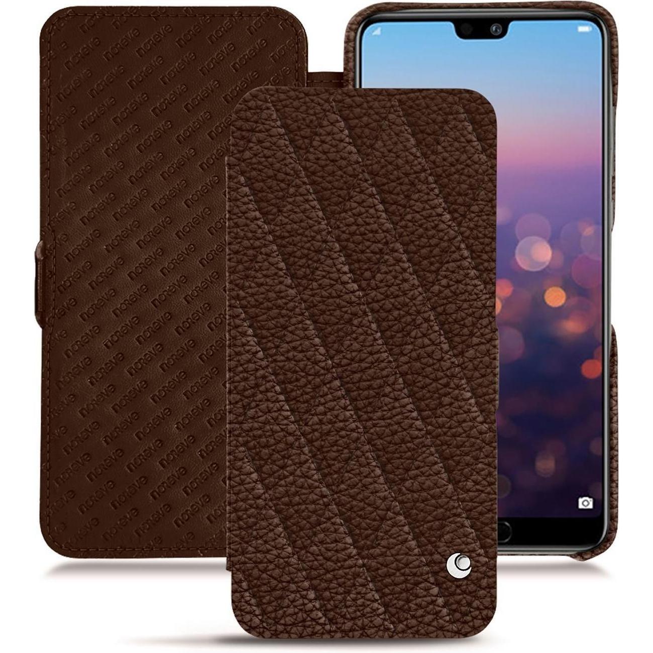 Noreve Lederschutzhülle horizontal (Huawei P20 Pro), Smartphone Hülle, Braun