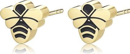 Actual product image Sagapo S'Agapµ - Beautiful gold-plated bee earrings CLICK SCK153