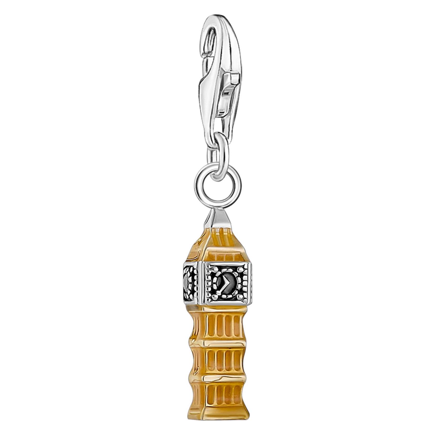 Thomas Sabo, Kettenanhänger, Charm-Anhänger London Big Ben Silber, (925er Silber, Emaille)