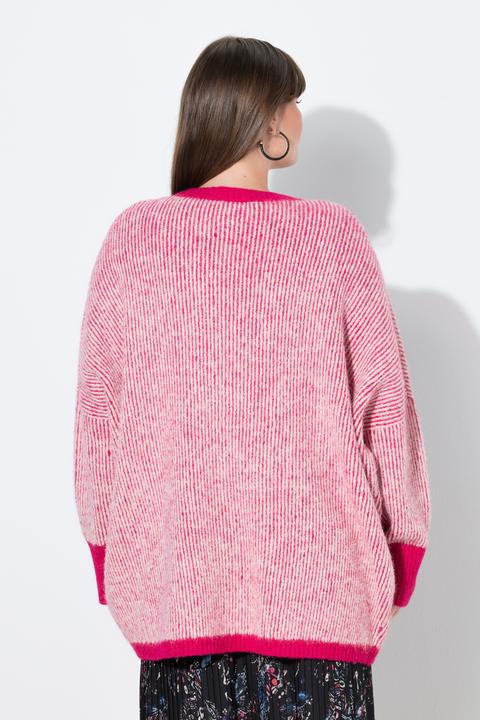 Produktbild Ulla Popken Strickjacke, Egg-Shape, offene Form, Langarm, recycelt (60)