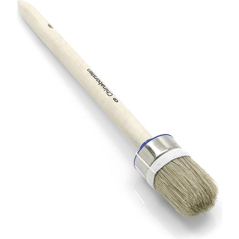 Nölle, Pinsel, Ringpinsel Grösse 8 Borstenlänge 52 mm 35 mm helle Mischborste roher Holzstiel (52 mm)