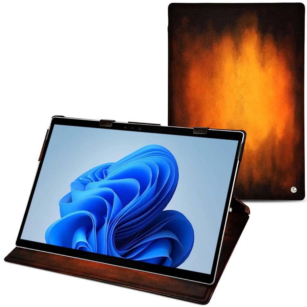 Noreve Lederschutzhülle vertikal (Microsoft Surface Pro 8), Tablet Hülle, Violett