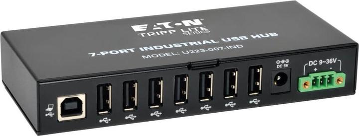 Eaton Hub USB 2.0 a 7 porte di livello industriale Immunità ESD 15kV Alloggiamento in metallo Montabile (USB-A, 7 porte)