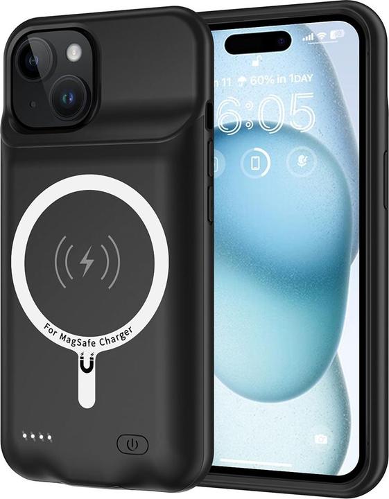 Actual product image Techsuit - Power Pro MagSafe Battery Case - iPhone 15 Plus - 8500mAh - Black (Apple iPhone 15 Plus)