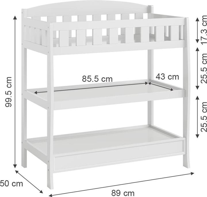 Actual product image Vicco Wickelkommode Nesty, Weiss, 89 x 99.5 cm