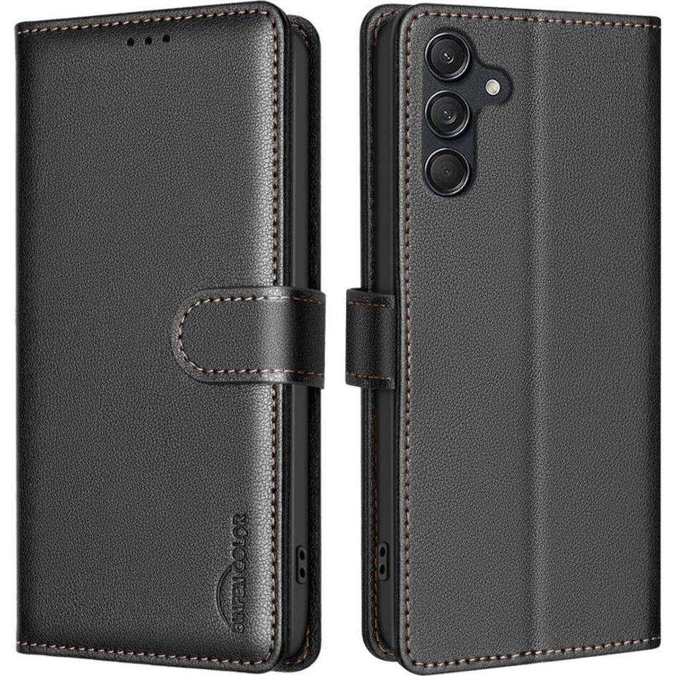 Binfen Color Galaxy A26 - BINFEN Leder Etui Hülle mit RFID Blocker (Samsung Galaxy A26), Smartphone Hülle, Schwarz
