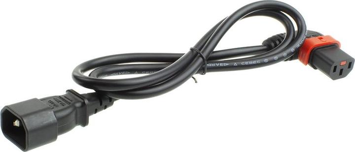 Produktbild Iec Lock 230V Powercord C14 to C13 (left angled) lockable, black, 2 meter (2 m)