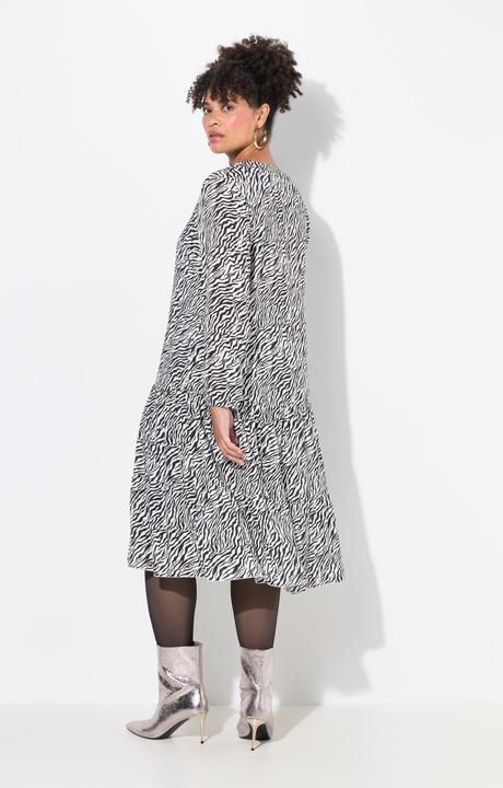Produktbild Miamoda Midikleid, Zebramuster, Saumvolants (42)