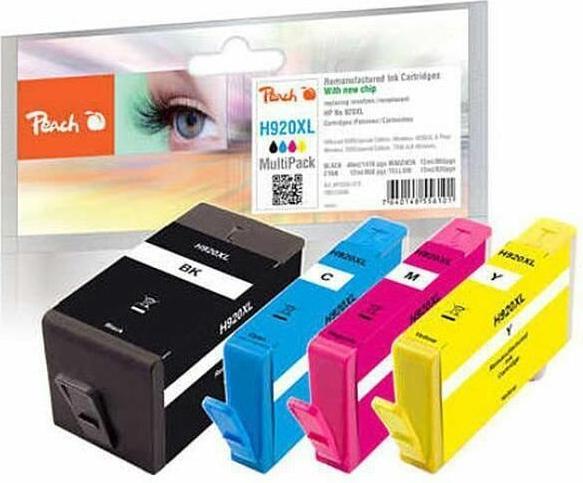 Produktbild Peach Spar Pack Tintenpatronen kompatibel zu HP No. 920XL (M, C, Y, BK)