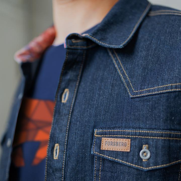 Immagine prodotto Forsberg Camicia in denim con finiture colorate (S)