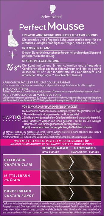 Produktbild Schwarzkopf Perfect Mousse Schaumcoloration (500 Mittelbraun)
