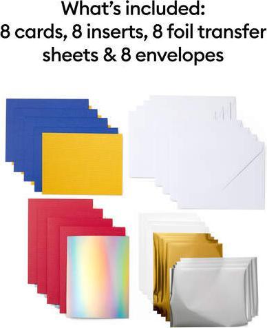 Produktbild Cricut Blankokarte Joy 11.4 x 15.9 cm Transfer, Rot/Blau, 8 Stück (8 Stk.)