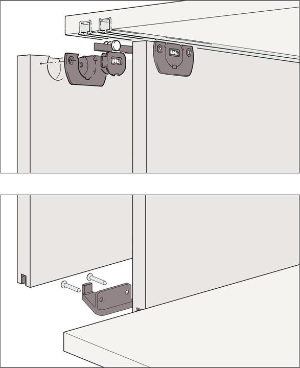Actual product image HAWA EKU CLIPO 15 H MS sliding door fitting | 1400x1000mm for 2 doors | anthracite