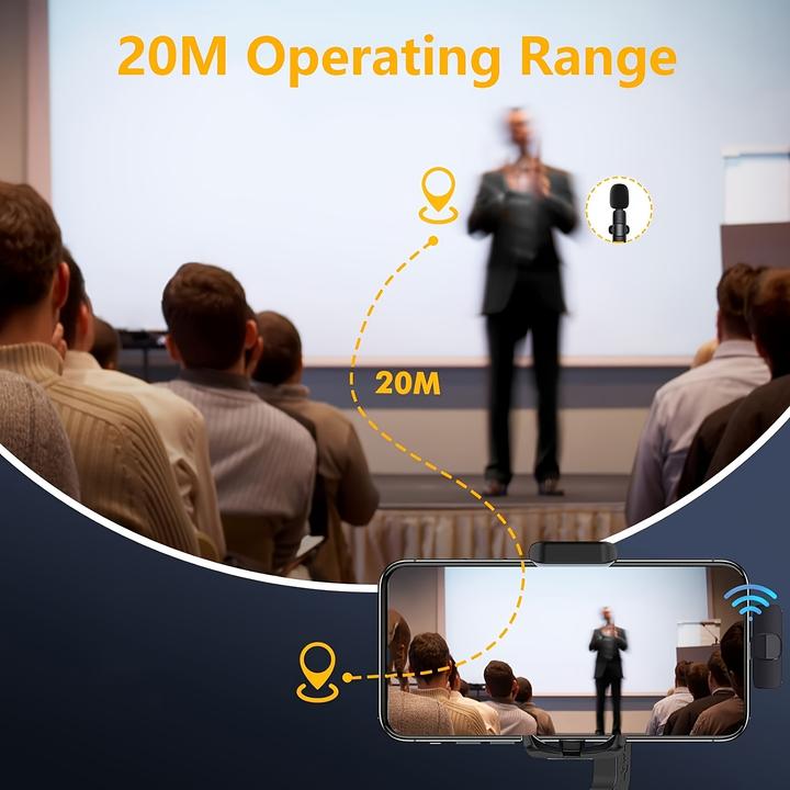 Produktbild PhoneLook Kabelloses Bluetooth USB-C Lavalier-Mikrofon Set