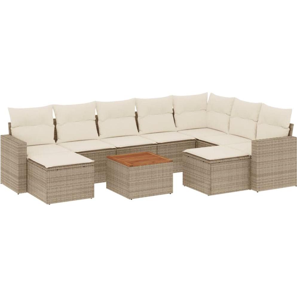 VidaXL, Gartenlounge, 10-tlg. Garten-Lounge-Set mit Kissen