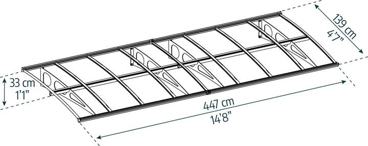Actual product image Palram Canopy Bordeaux 447x139 cm white polycarbonate clear