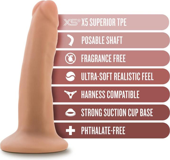 Produktbild Blush Novelties Dr. Skin Plus - 5 Inch Realistic Posable Dildo - Suction Cup Base for Hands Free Pla