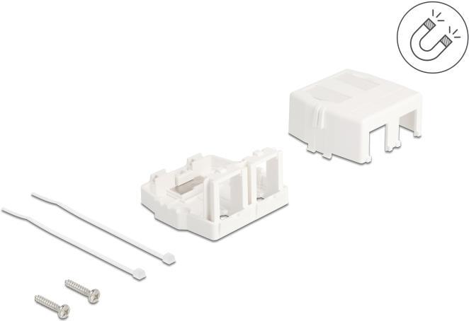 Actual product image Delock 85843 - Keystone empty housing 2 port with magnetic underside, white