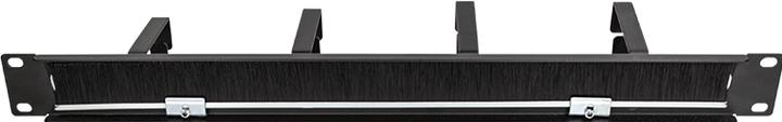 Actual product image LogiLink 19" cable management panel with 4 steel brackets and brush strip, black