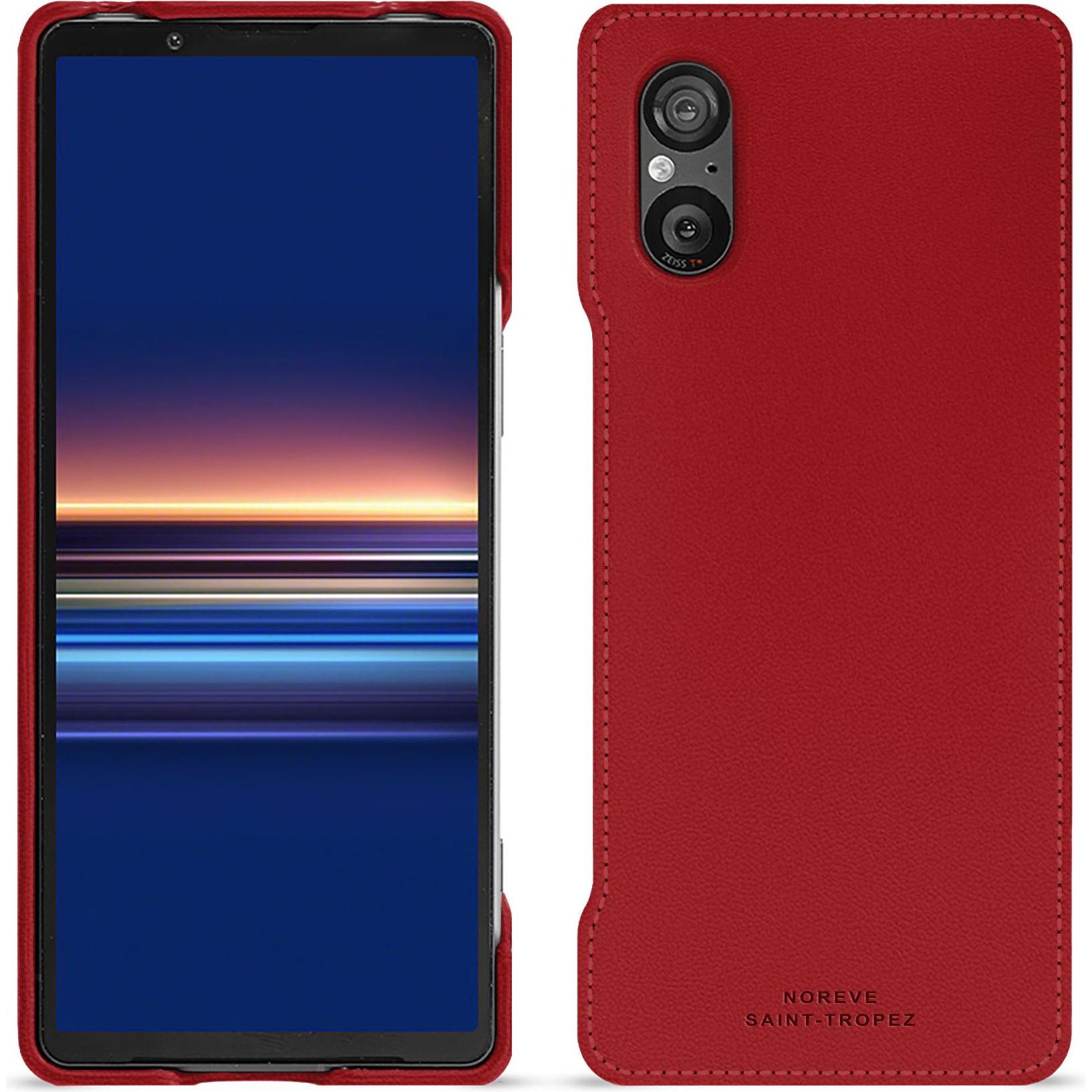 Noreve Lederschutzhülle (Sony Xperia 5 V), Smartphone Hülle, Rot