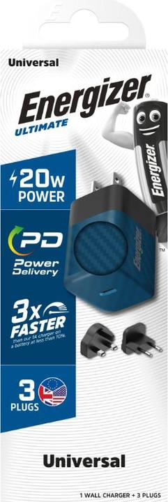 Produktbild Energizer Power-Delivery Ladegerät – 20 W – EU/UK/US, blau (20 W)