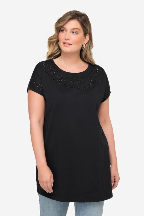 Image du produit Miamoda T-shirt oversized, avec broderies ajourées et col rond (48)