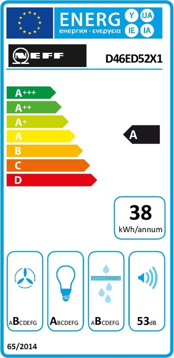 Energy Label Neff D46ED52X1 (Flat-screen hood)