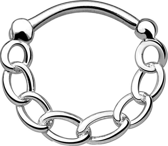 Actual product image Star Piercing Septum chain silver (Brass, Surgical steel 316L)