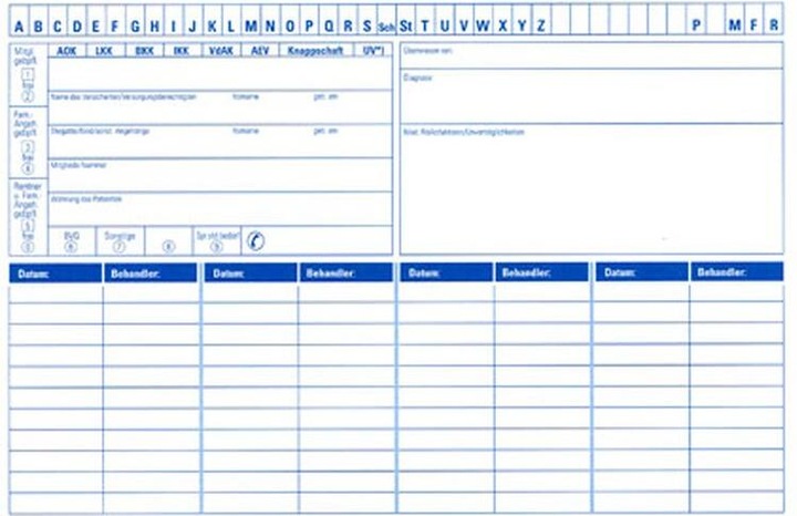 Immagine prodotto Sport-Tec Schede paziente, 100 pezzi, piegate in formato DIN A5 orizzontale (A5)