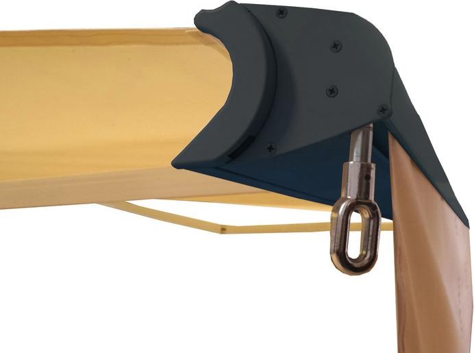 Produktbild Mendler Elektrische Vollkassetten-Markise, 4x3m ausfahrbarer Volant, Polyester Creme, anthrazit - 27198 (4 m)