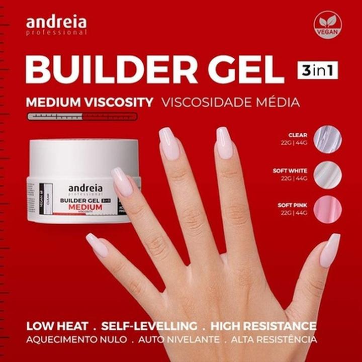 Produktbild Andreia Builder Gel Medium (Clear, Heller Ton, UV-Gel Lack)