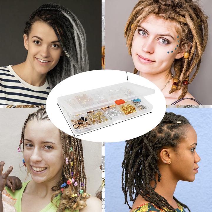 Produktbild Activity Board Packung mit 180 Dreadlocks Schmuck, Dreadlocks Dekoration Loc Haarschmuck für Frauen Zöpfe