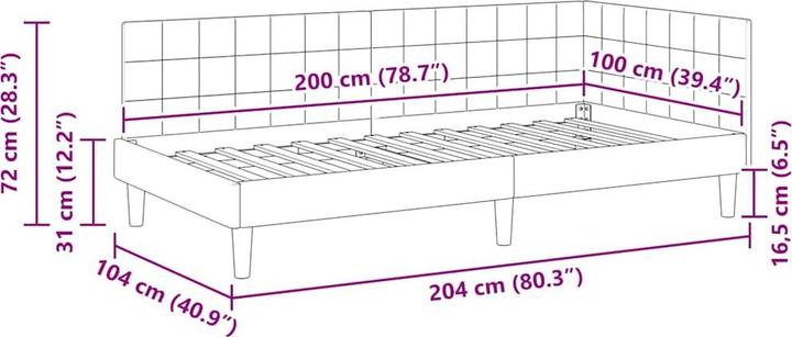 Image du produit vidaXL Bettgestell (100 x 200 cm)